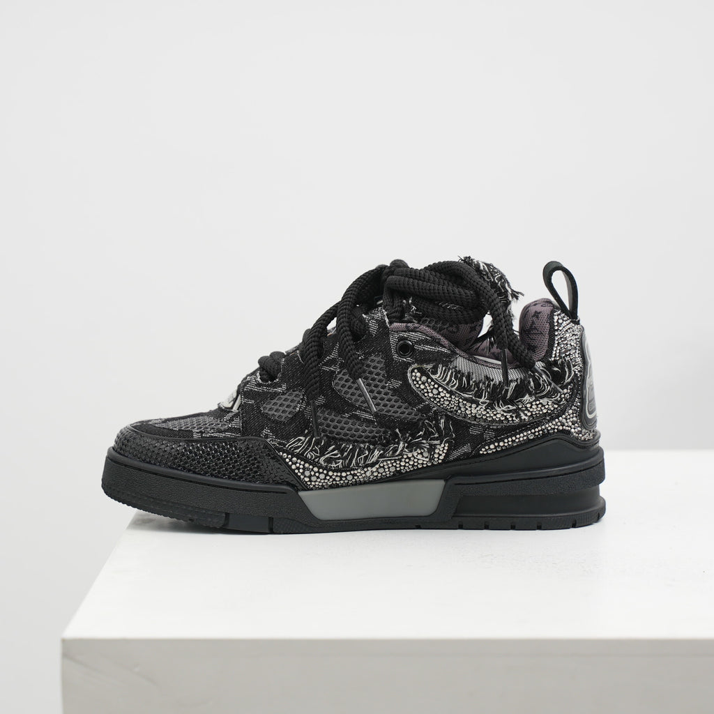 Louis Vuitton Black Skate Trainer Swarovski Monogram
