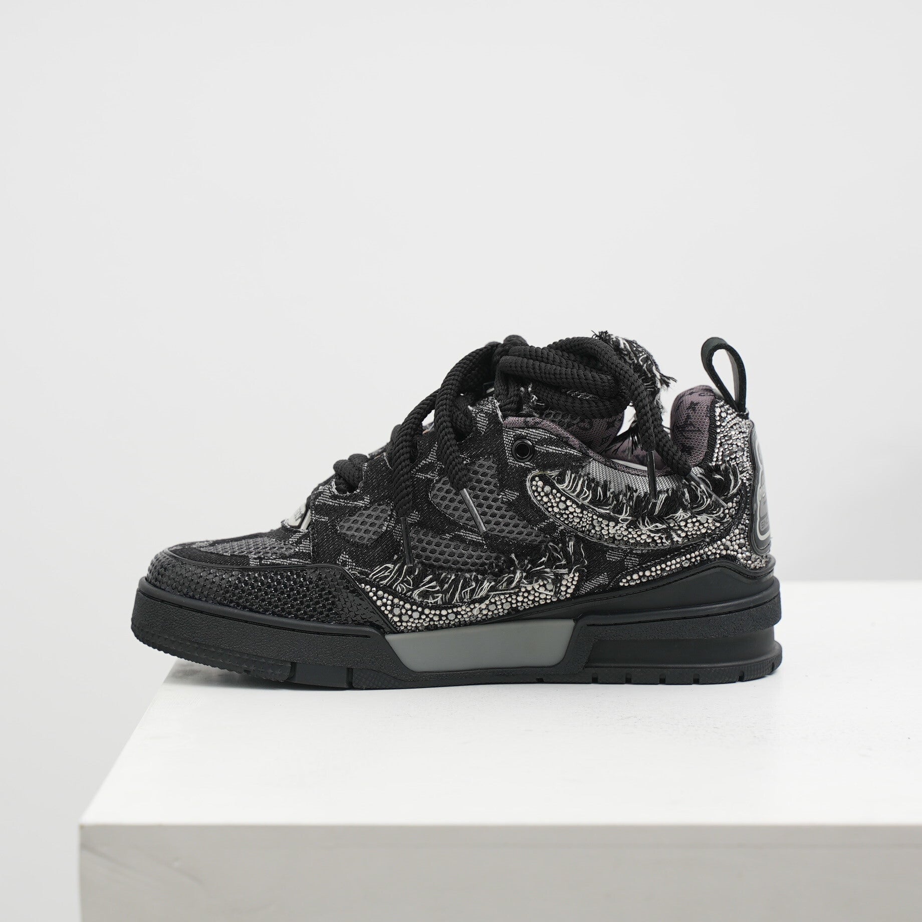 Louis Vuitton Black Skate Trainer Swarovski Monogram